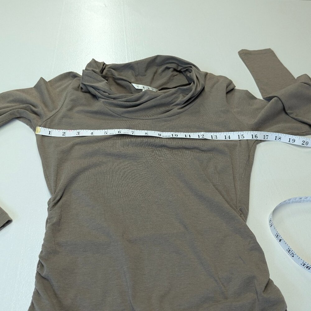 CAbi Size Small Mock Turtleneck in Light Brown - Picture 10 of 13